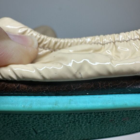 Tieks by Gavrieli Women Patent In Biscotti Leather Foldable Ballet Flats Size 5 - Picture 9 of 11